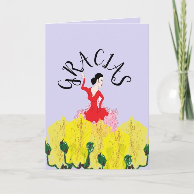 Thank You Card : Spanish Dancer Gorse Flower (Front)