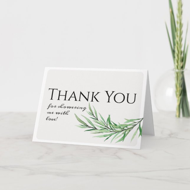 Thank You Card | sprig of greenery (Front)