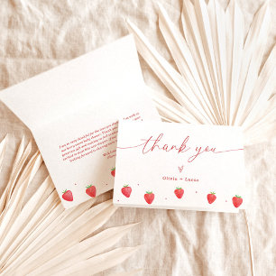 Thank You Card   Strawberry Baby Shower Thank You 