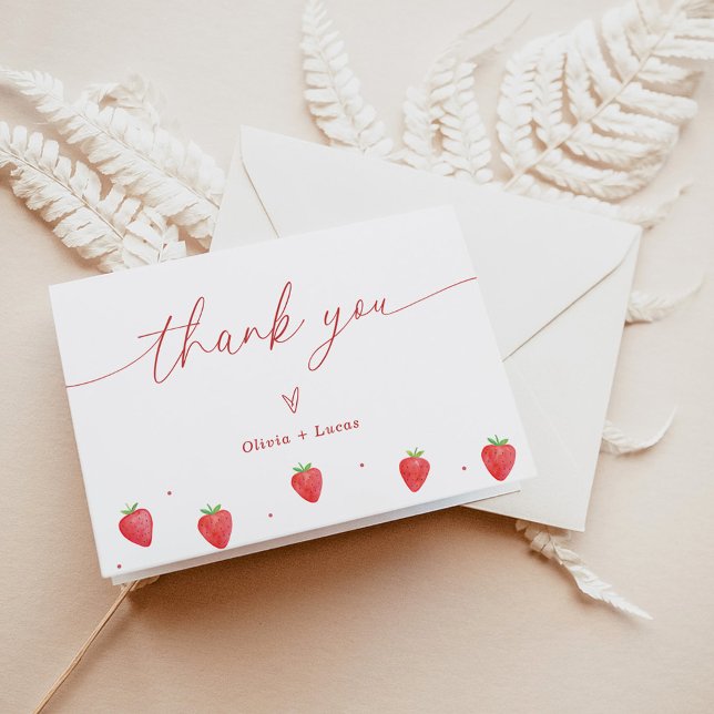 Thank You Card | Strawberry Baby Shower Thank You  (Creator Uploaded)