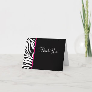 Thank You Card Template ** Bold Zebra Print