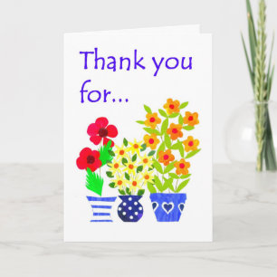 Thank You Card to Customise - Flower Power