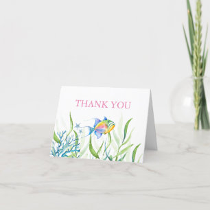 Thank You Card Tropical Fish Watercolor