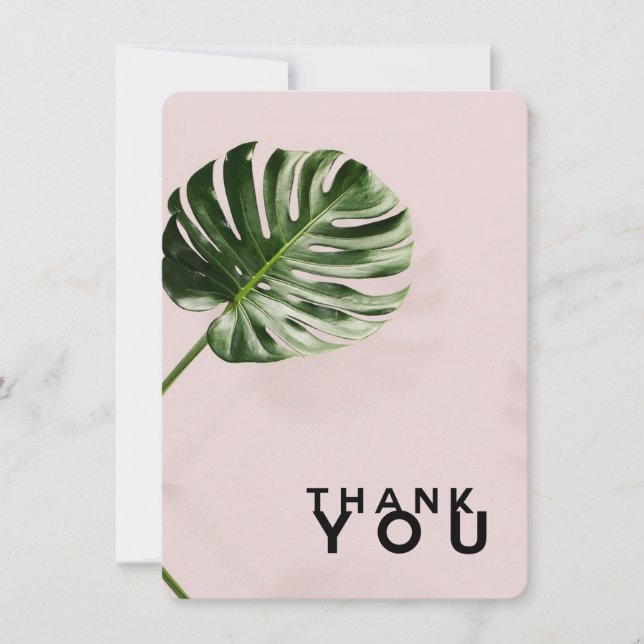 Thank You Card Tropical Palm Leaf (Front)