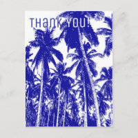 Thank You Card. Tropical Palm Trees Design