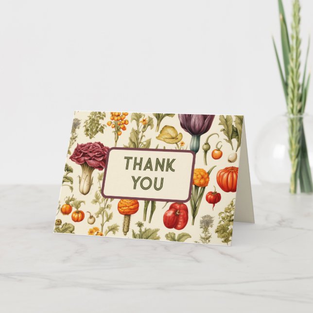 Thank You Card - Vegetable Garden Theme (Front)