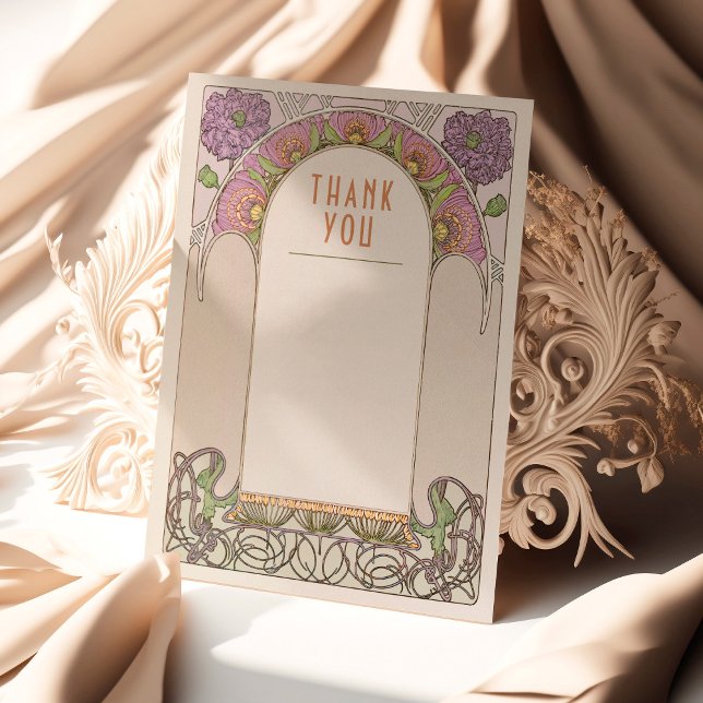 Thank You Card Vintage Art Nouveau Wedding Insert (Creator Uploaded)