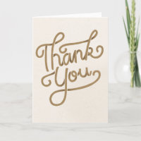 Thank You Card, Vintage Looking, Hand Lettered
