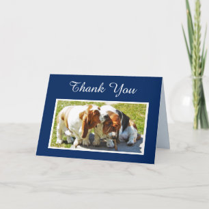 "Thank You" Card w/Cute Basset Hounds