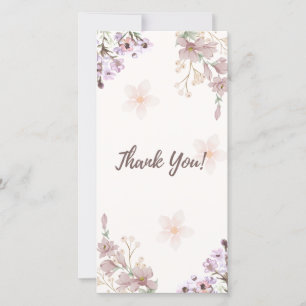 Thank You Card Watercolor Floral Design