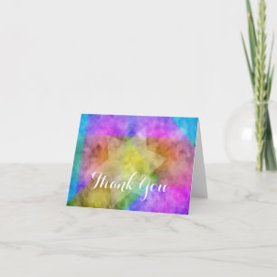 Thank You Card Watercolor Vibrant Colourful Star