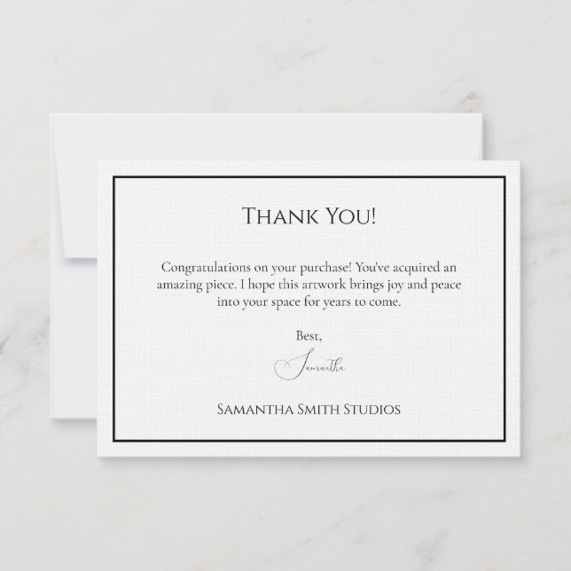 Thank You Card When Someone Buys Your Art Template (Front)