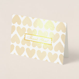 Thank You card with a Heart Pattern Background