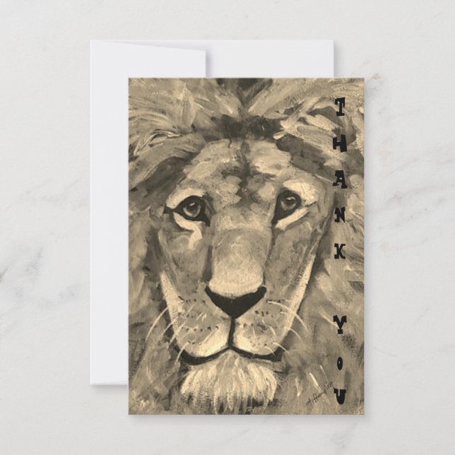 Thank You card with blank inside Lion  (Front)