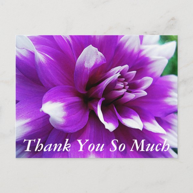 Thank You Card with Dahlia Background (Front)