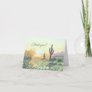 Thank you card with desert watercolor painting