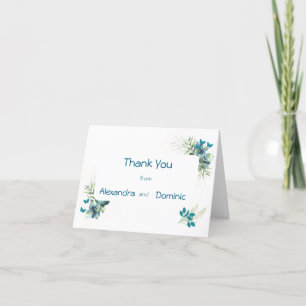 Thank You card with Floral and Butterfly motif