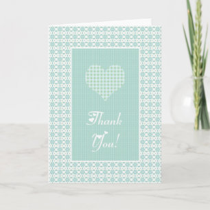 Thank You Card with Hearts Pale Blue