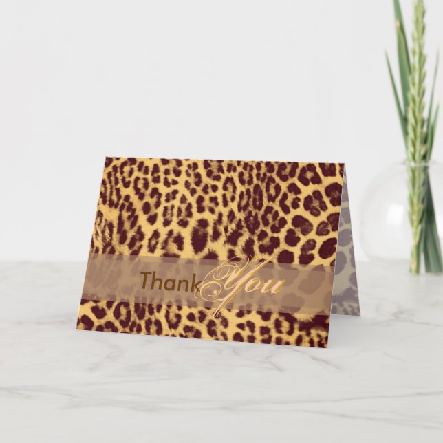 Thank You card, with leopard skin (Front)
