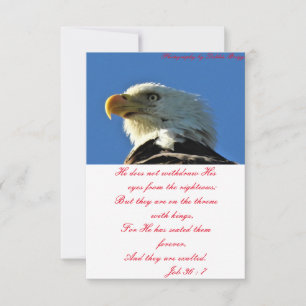 Thank you card with photo of Eagle & Scripture