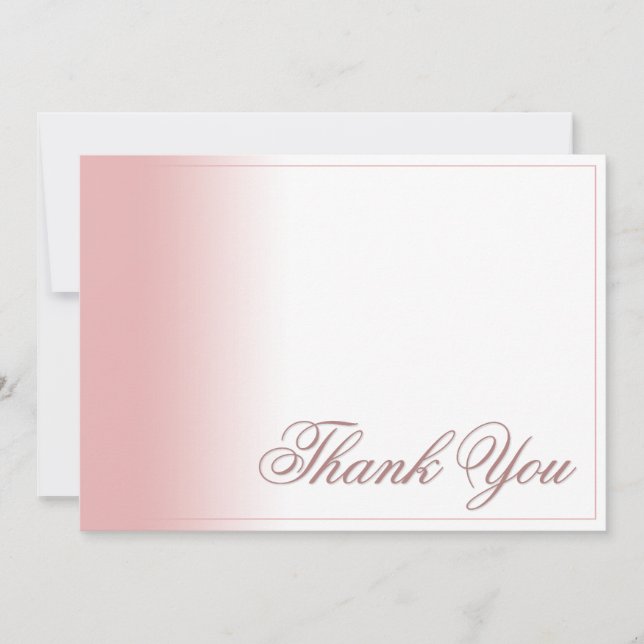 Thank you card with Pink gradient, writing & frame (Front)