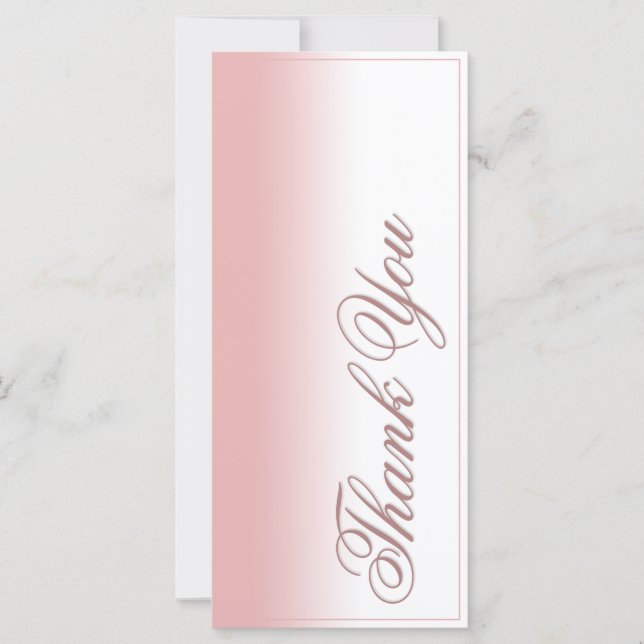 Thank you card with Pink gradient, writing & frame (Front)