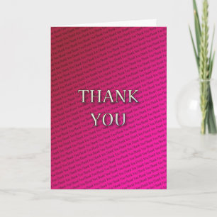 Thank You card with repeating text