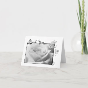 Thank You Card with White Rose