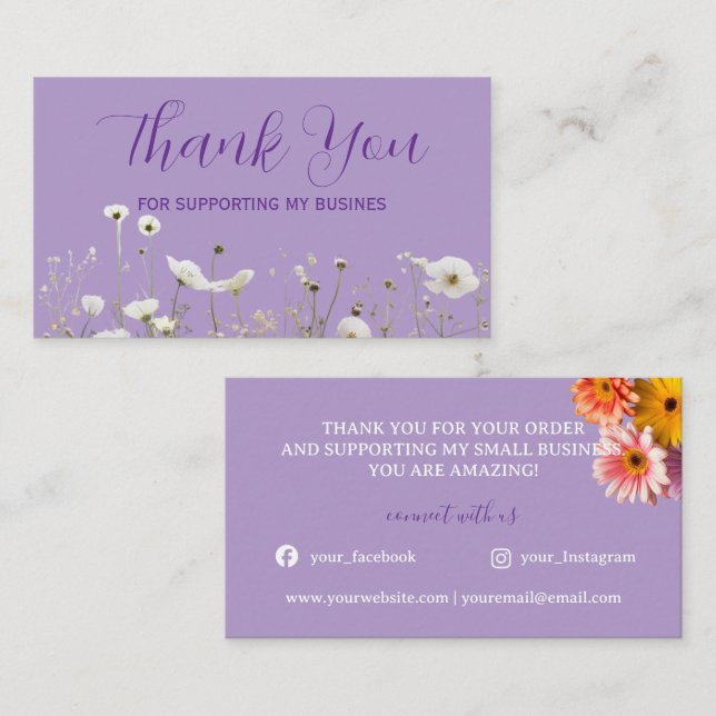 Thank You Cards – A Sweet Touch for Your Customers (Front/Back)