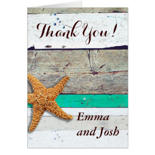 Thank You Cards Beachy Wedding Template Customise