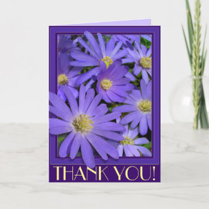 Thank You Cards Blue Flowers Custom Greeting Card