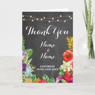 Thank You Cards Bridal Tropical Lights Wedding