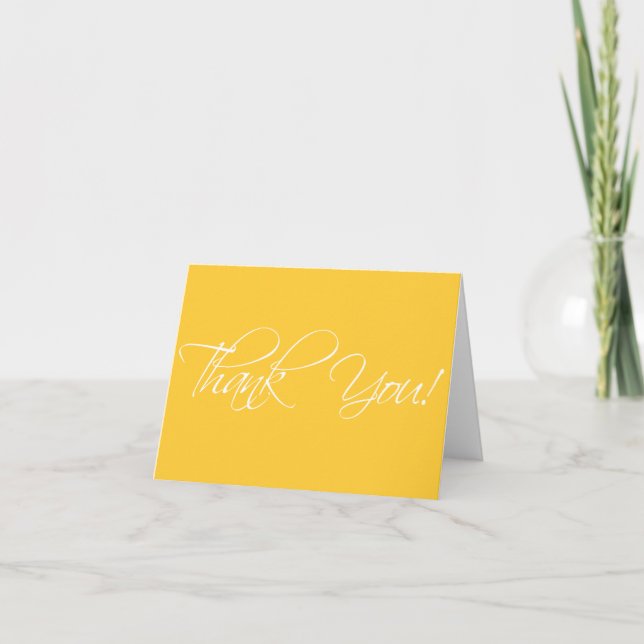 Thank You Cards Fancy Script Yellow (Front)