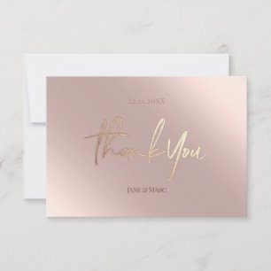 Thank You Cards Faux Foil Rosegold Postcard