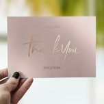 Thank You Cards Faux Foil Rosegold Postcard<br><div class="desc">Thank You Custom Weddings Card with no photos. Wedding Thank You Cards,  Elegant Modern Calligraphy Script text Postcards in faux pink rosegold metallic foil.</div>