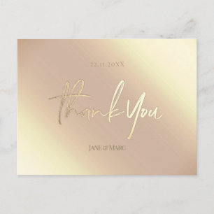 Thank You Cards Faux Gold Foil Luxury Postcard
