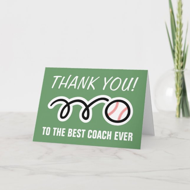 Thank you cards for baseball coach | Customisable (Front)