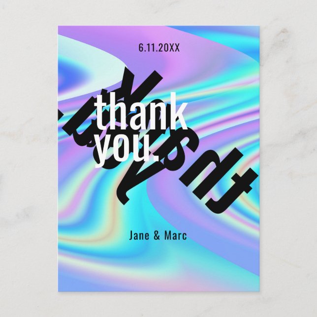 Thank You Cards Psychedelic Holographic (Front)