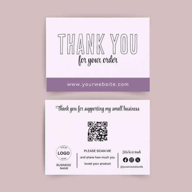 Thank You Cards Qr Code Logo Minimalist Business (Creator Uploaded)