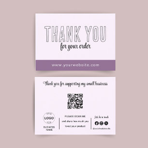 Thank You Cards Qr Code Logo Minimalist Business