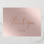 Thank You Cards Real Foil Rosegold Postcard<br><div class="desc">Thank You Custom Weddings Card with no photos. Wedding Thank You Cards,  Elegant Modern Calligraphy Script text Postcards in real pink rosegold metallic foil.</div>
