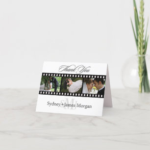 Thank You Cards, wedding photos+monogram Card