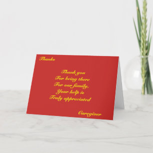 Thank you caregiver card