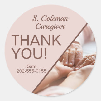 Thank You Caregiver Home Help Classic Round Sticker