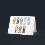 Thank You Cartoon Cats<br><div class="desc">Row of differently coloured cartoon cats holding blue cards with letters on that spell out. 'Thank You'. A really sweet card or gift sure to please any cat lover who receives it!</div>