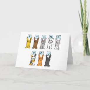 Thank You Cartoon Cats Card