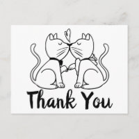 Thank You Cat Lovers Wedding Kittens Black White