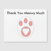 Thank You Cat Paw Print Heart Cute Personalise 