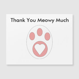 Thank You Cat Paw Print Heart Cute Personalise