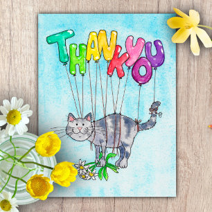 Thank you Cat postcard by Nicole Janes